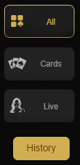 IPLWin Categories Tab featuring All, Cards, Live, and other gaming options for easy navigation and access to games.