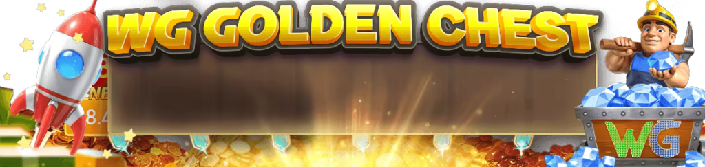 IPLWin promotional image with gold, rocket, and Bonus Jackpot elements, featuring the text "WG GOLDEN CHEST" for a rewarding gaming experience.